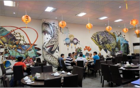 宣汉海鲜餐厅墙体彩绘